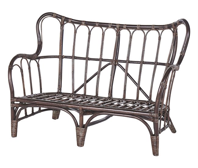 Beliani Conjunto lounge Rattan/vime BRINDISI Castanho