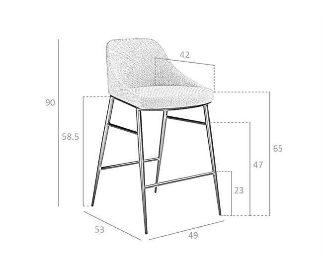 ANGEL CERDA Banco em tecido cinzento Cinza