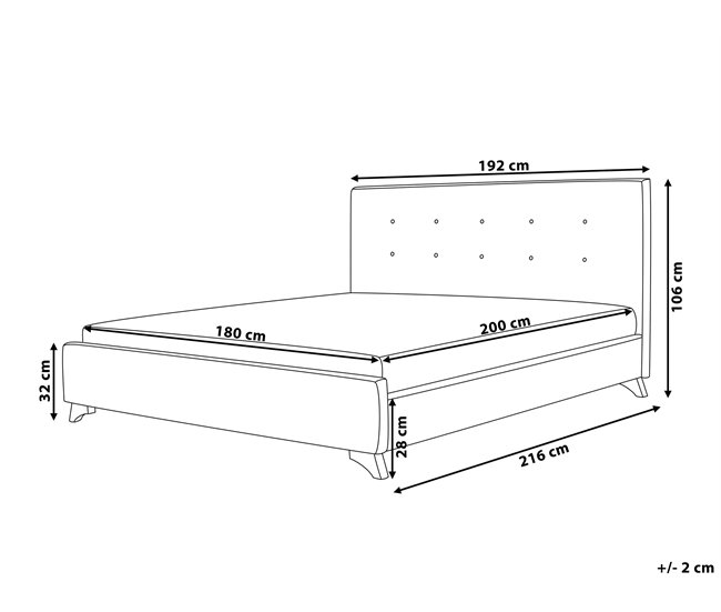 Beliani Cama com estrado Poliéster AMBASSADOR 192x216 Bege