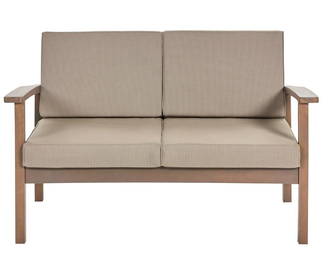 Beliani Conjunto lounge Madeira de acácia com certificado FSC® MANILA Castanho