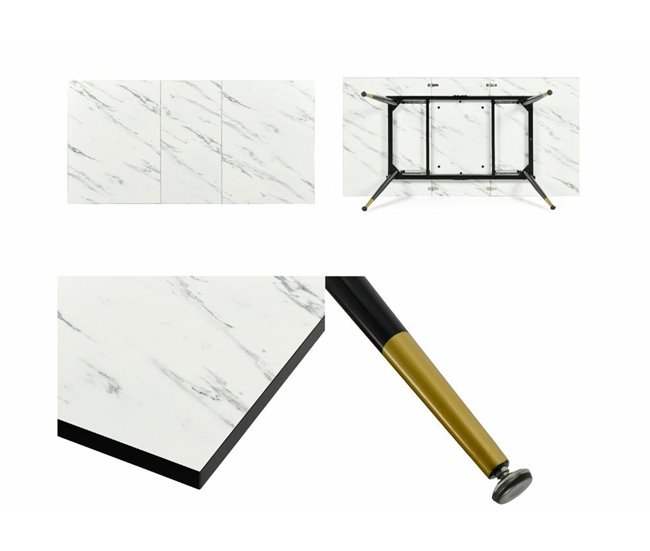 Conjunto de mesa e 4 cadeirões vintage Branco