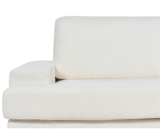 Beliani Sofá de 3 lugares Bouclé ALLA Branco/ Bege