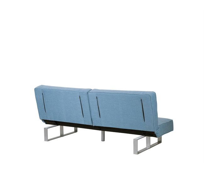 Beliani Sofá-cama Poliéster DUBLIN Azul Claro
