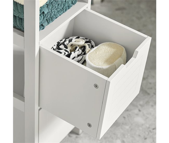 Armário de casa de banho 1 prateleira e 2 gavetas FRG127-W SoBuy Branco