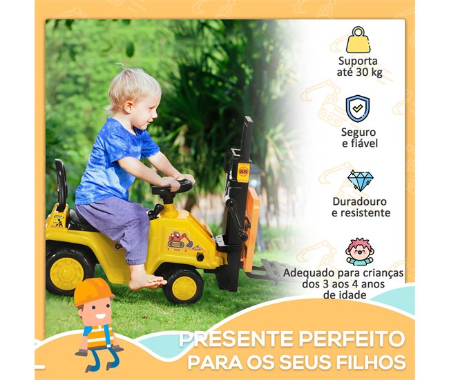 Carro Andador Empilhadeira PP e ABS HOMCOM Amarelo