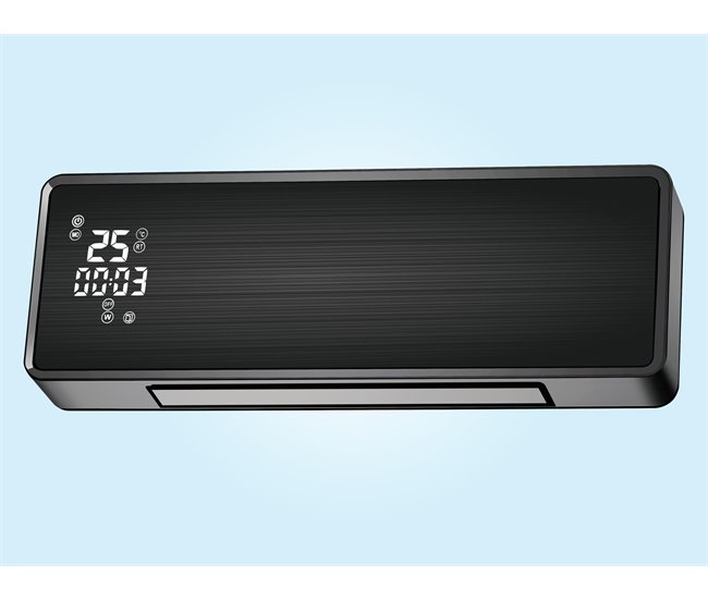 Aquecedor de parede split 2000 W com Wi-Fi e temporizador Preto