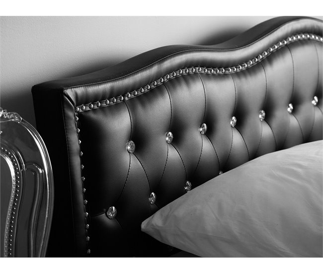 Beliani Cama com estrado Pele sintética METZ 189x215 Preto