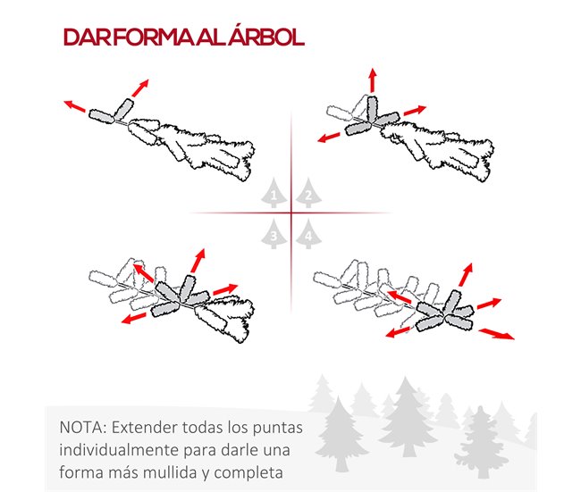 Árvore de Natal PVC, metal e plástico HOMCOM, casa - natal Verde