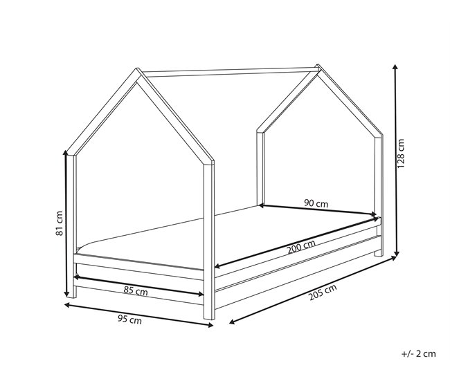 Beliani Cama com estrado Pinho APPY 205x95 Branco