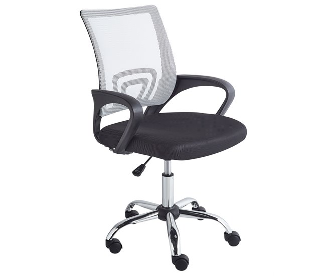Beliani Cadeira de escritório SOLID Branco/ Preto