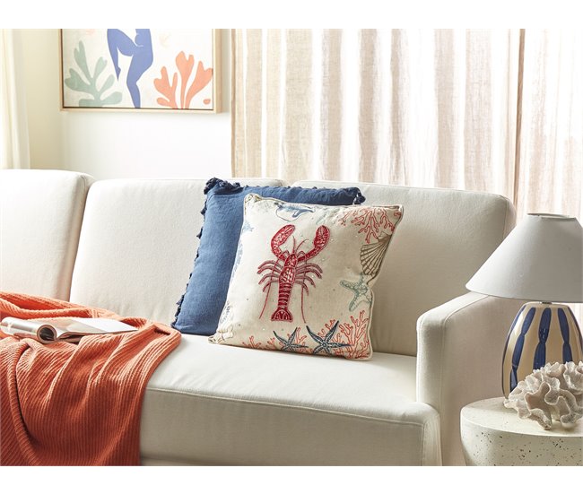 Beliani Almofada decorativa KELP Bege