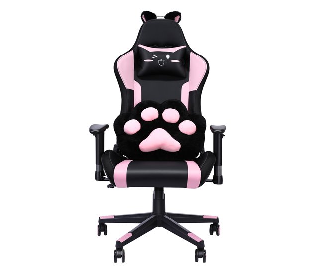 Cadeira gaming com altifalantes, vídeo e iluminação rgb com assento em couro sintético pu ajustável, cadeira giratória para computador e-sport com apoio lombar