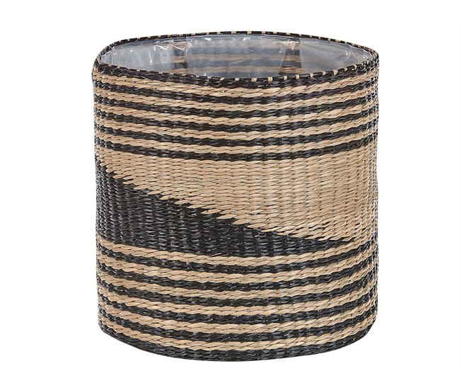 Beliani Conjunto de 3 vasos para plantas RATTAIL Bege