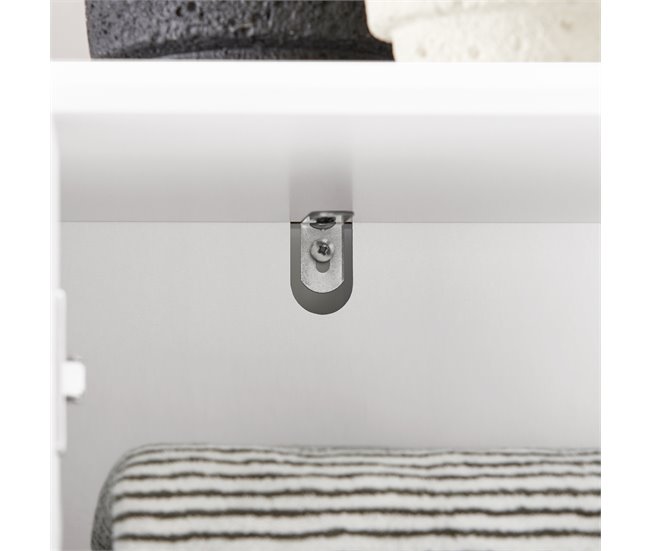 Armário alto de banho com 1 cesto e 1 gaveta BZR109-W SoBuy Branco