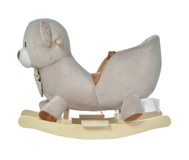 Cavalo de balanço infantil Luxuoso, Madeira, Aço HOMCOM Cinza