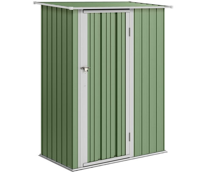 Abrigo de Armazenamento Aço e PP Outsunny Verde