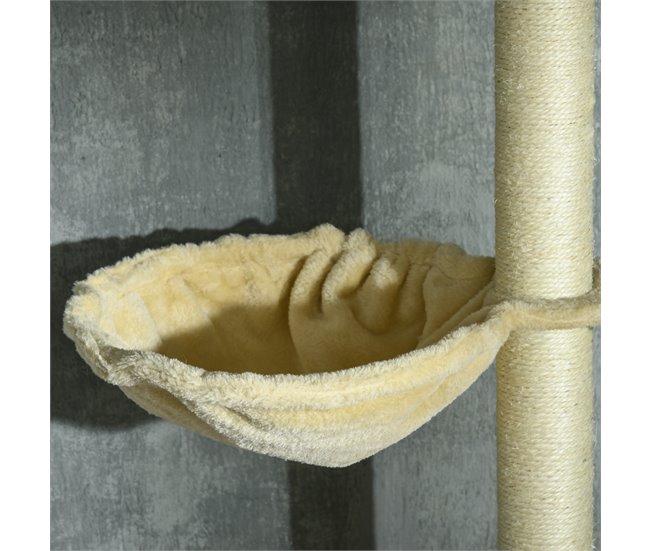 Arranhador para Gatos Aglomerado, Pelúcia e Sisal PawHut Cru
