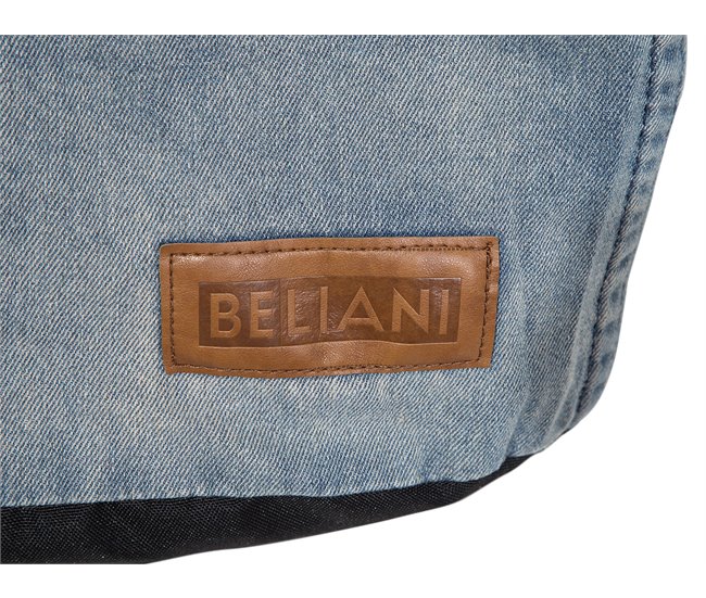Beliani Pufe DROP LINEN Azul Claro