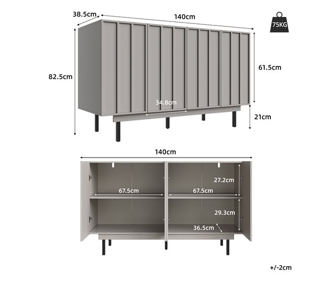 Aparadores 140 Cinza