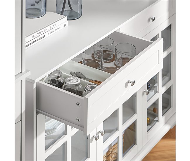 Aparador de cozinha com 3 portas e 2 gavetas FSB77-W SoBuy Branco