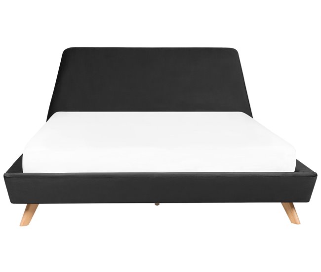 Beliani Cama com estrado Poliéster VIENNE 200x220 Cinza Escuro