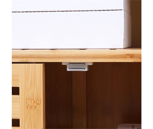 Aparador Bambu HOMCOM, casa - móveis de armazenamento Castanho