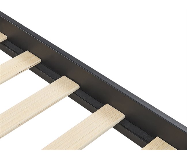 Beliani Cama com estrado Ferro MAURESSAC 164x206 Preto