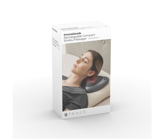 Massajador Shiatsu Compacto Recarregável Preto