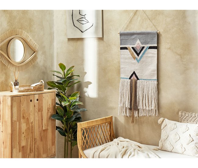 Beliani Decoração de parede em tecido KABIRWALA Bege