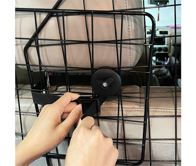 Separador de carro para cães aço PawHut Preto
