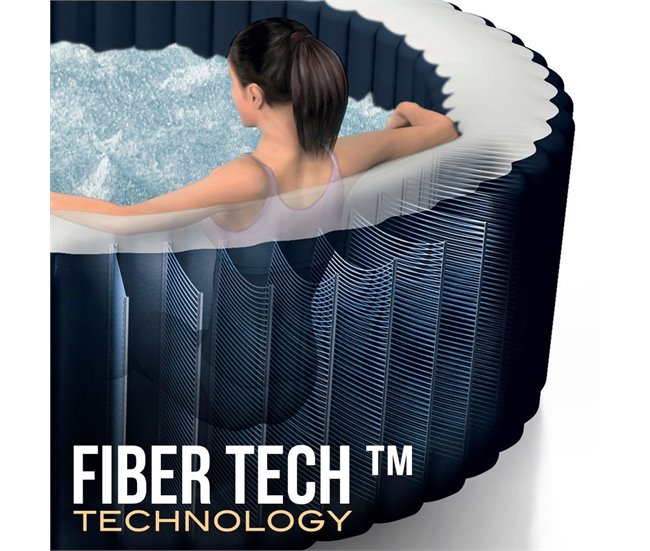Spa jacuzzi inflável INTEX 4 pessoas Bubble Massage Navy Azul