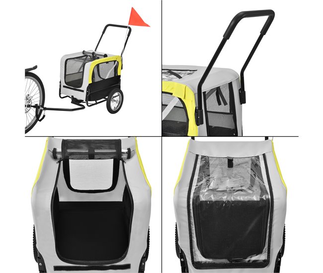 Atrelado para bicicletas para animais de estimação Azul/ Preto