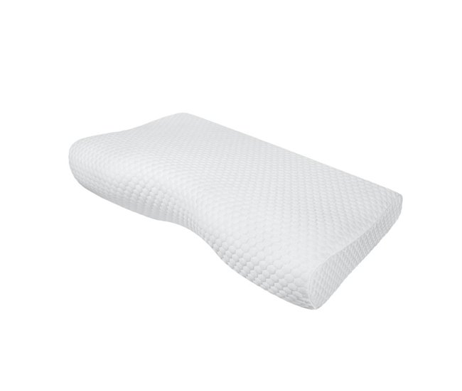Almofada Ergonômica e Cervical de Luxo de Espuma de Memória Branco/ Bege