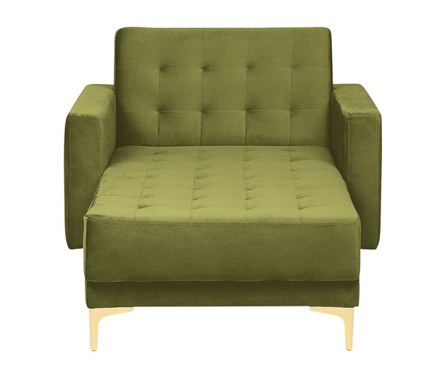Beliani Chaise longue Veludo ABERDEEN Verde