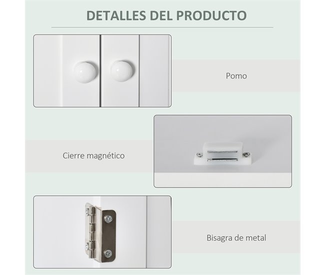Armário Casa de Banho de Parede MDF kleankin Branco