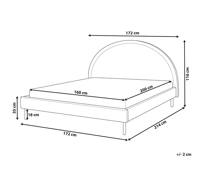 Beliani Cama Bouclé MARGUT 172x214 Bege