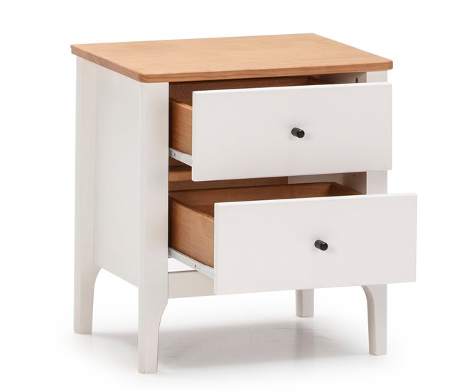  Mesa de cabeceira Luca 2 gavetas 46 Branco