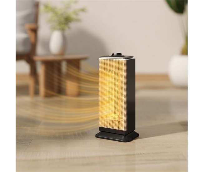 Aquecedor Elétrico ABS, PA HOMCOM Preto