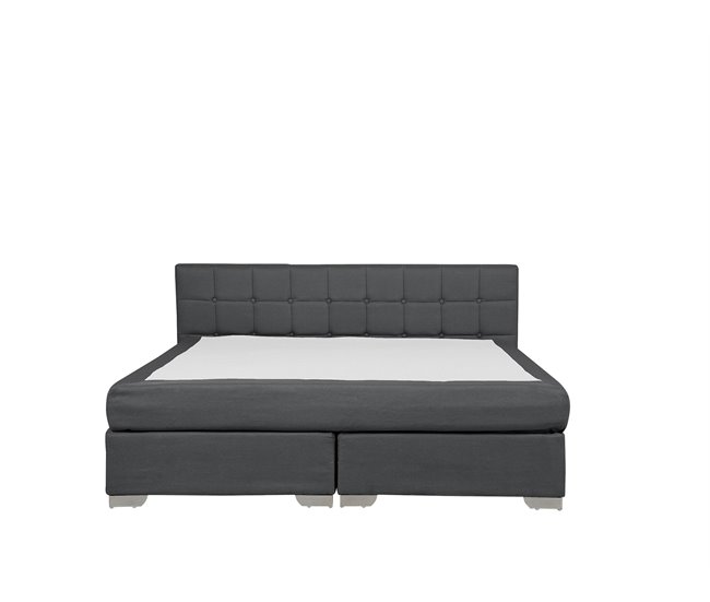 Beliani Cama continental Poliéster ADMIRAL 190x210 Cinza Claro