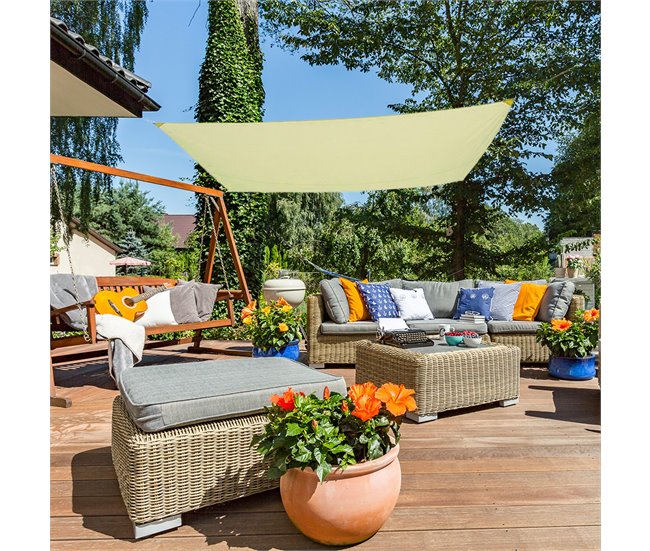 Aktive Garden toldo rectangular de cor creme toldo de sombra Bege