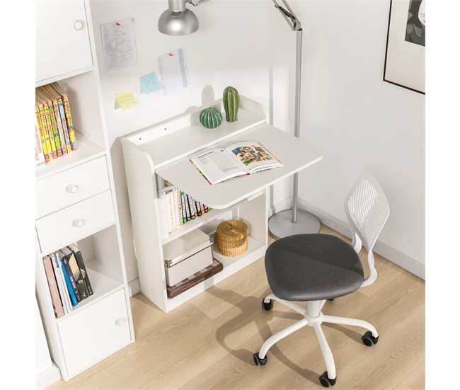 Mesa de secretária dobrável FWT92-W SoBuy Branco