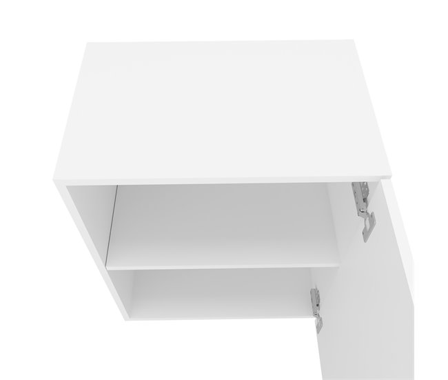 Armário Manchester em melamina com 2 prateleiras e 1 porta 50 Branco