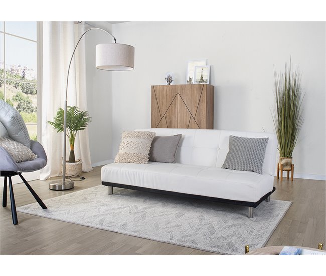 Sofá cama pele sintética THIRD Branco