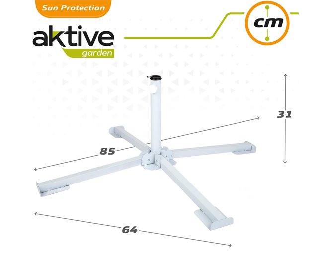 Suporte de guarda-sol rebatível 25/32 mm Aktive Garden Branco