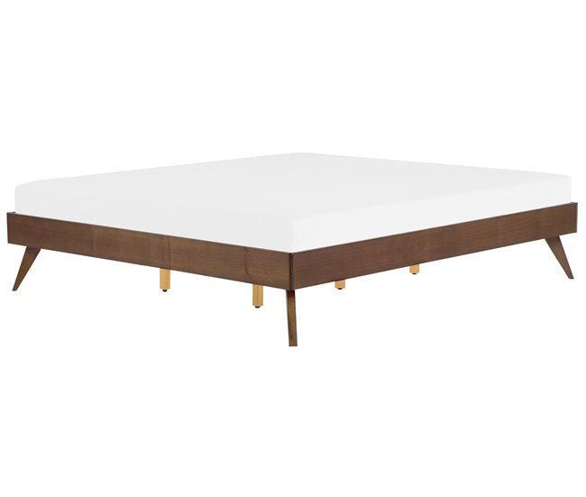 Beliani Cama com estrado MDF BERRIC Castanho
