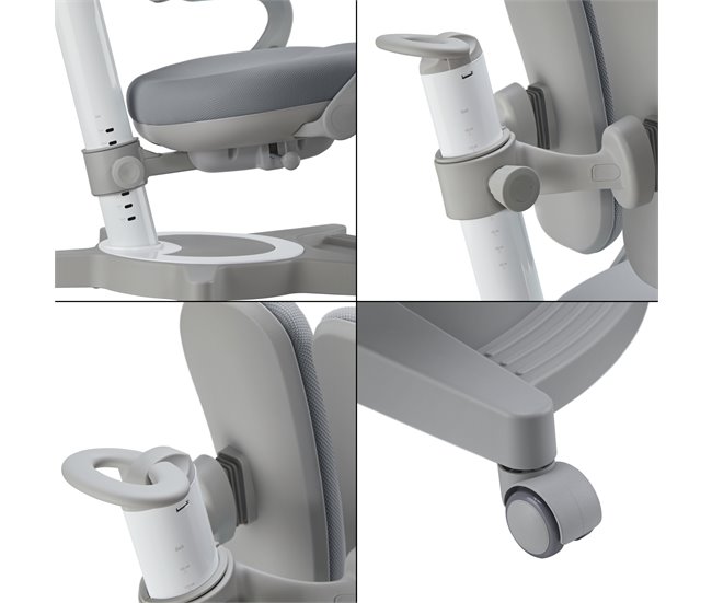 Cadeira de secretária para crianças Partille regulável [en.casa] Cinza