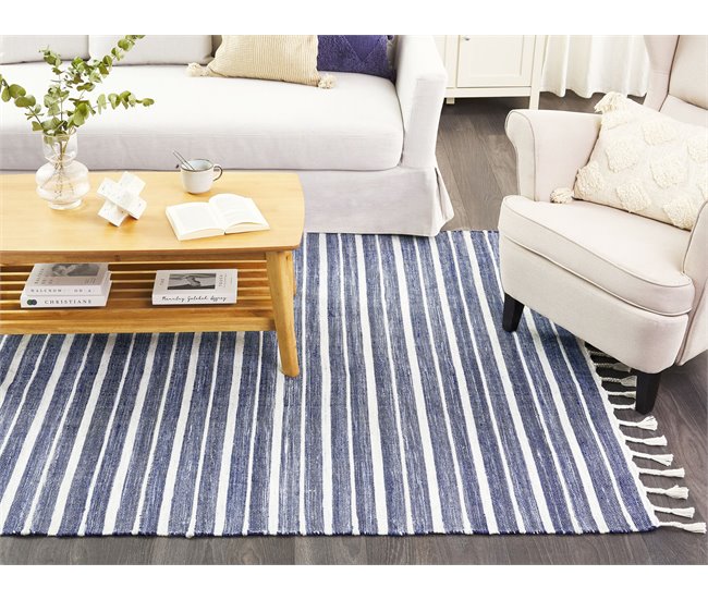 Beliani Entrelaçado BADEMLII 160x230 Azul