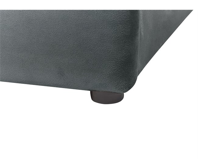 Beliani Cama com armazenamento Veludo BOUSSE 191x219 Bege