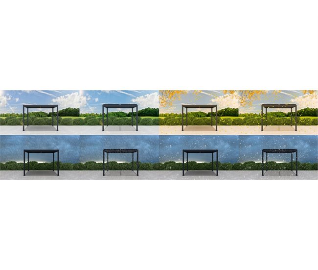 Pérgula bioclimática de alumínio «Windsor» Cinza