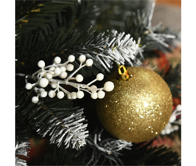 Árvore de Natal PVC e Aço HOMCOM, casa - natal Verde